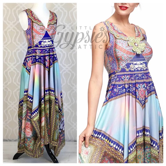 Antique Rainbow Unicorn Maxi Dress - Picture 9 of 16
